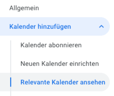 Google Funktionen Kalender hinzufügen