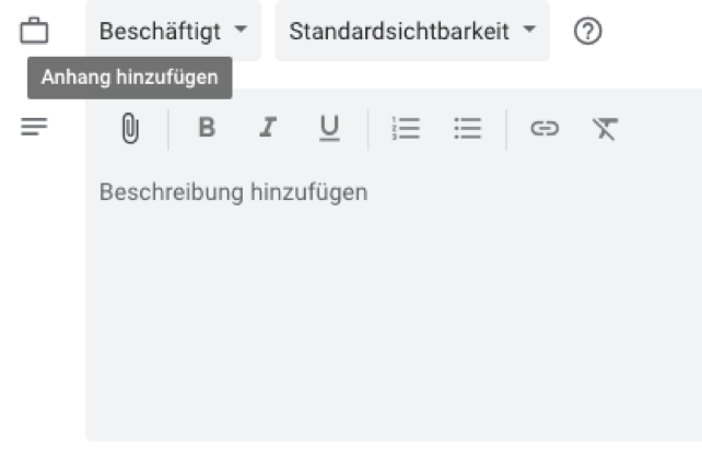 Google Kalender Funktionen Anhänge